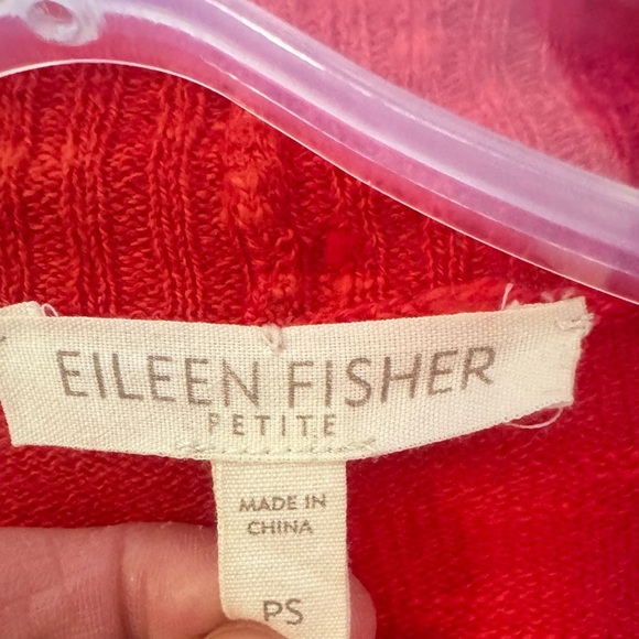 Eileen Fisher Women’s Open Front Waterfall Wool Blend Cardigan Petite S Orange - Picture 3 of 8